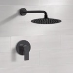 Remer SS55 Matte Black Rain Shower Faucet Set, Rain Shower Head, Shower Faucet